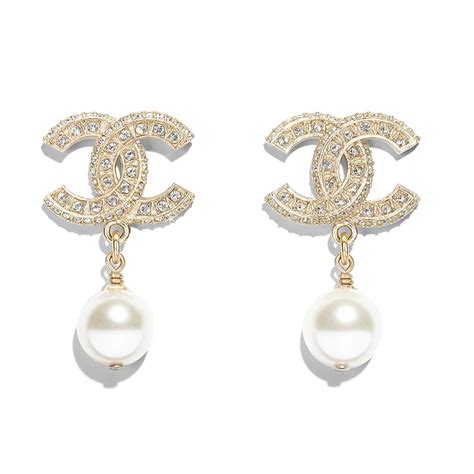 white chanel earrings